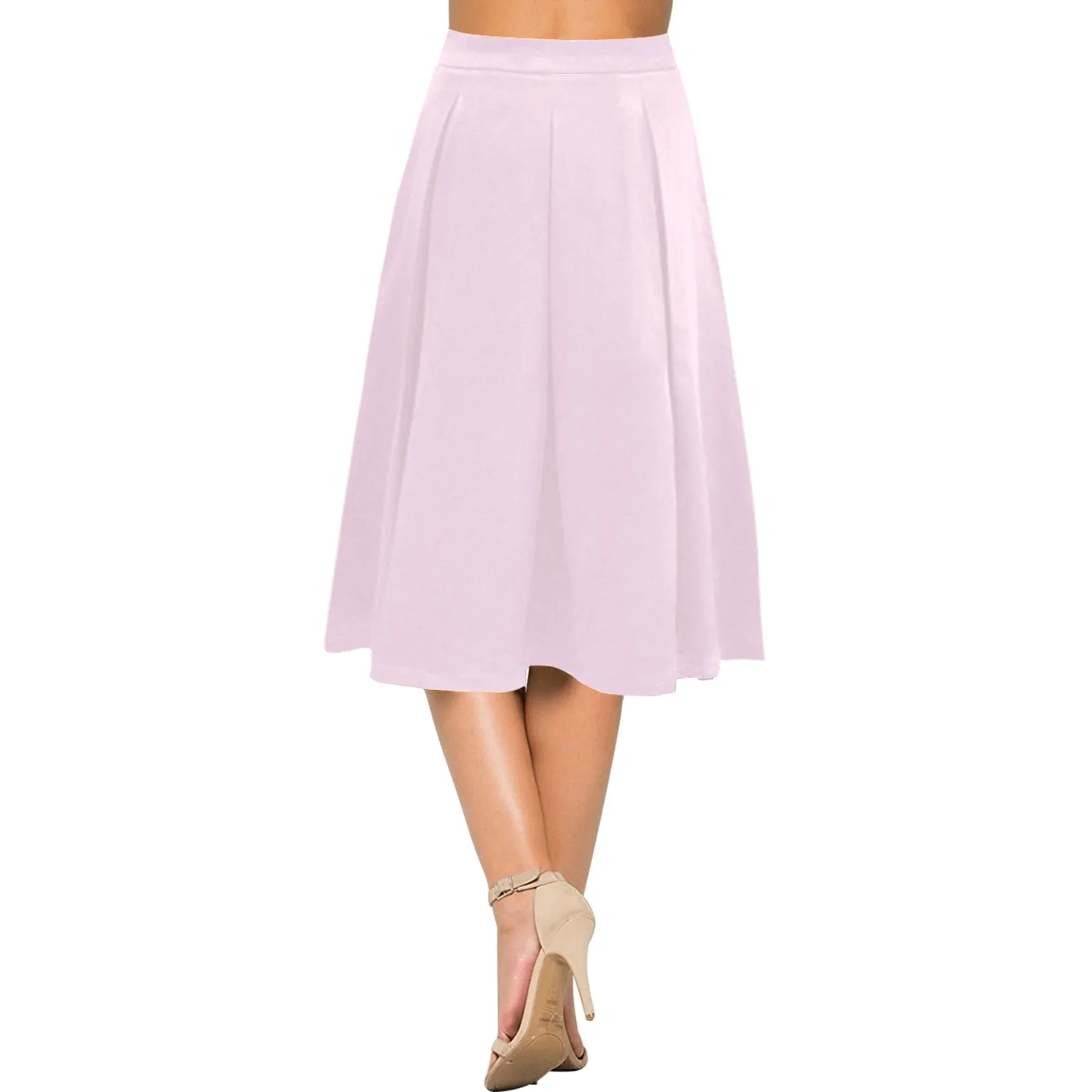 Pink Mnemosyne Women's Crepe Skirt (Model D16)