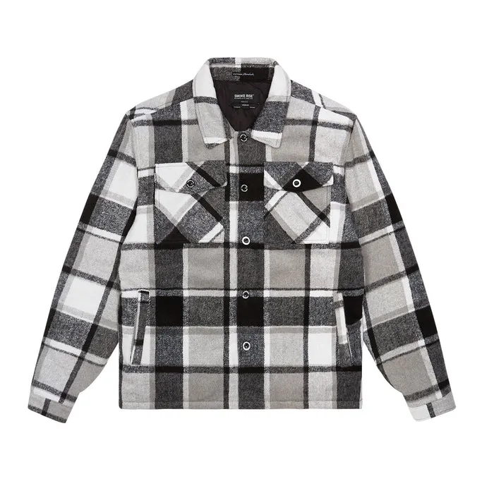 Plaid Flannel Shacket - Graphite