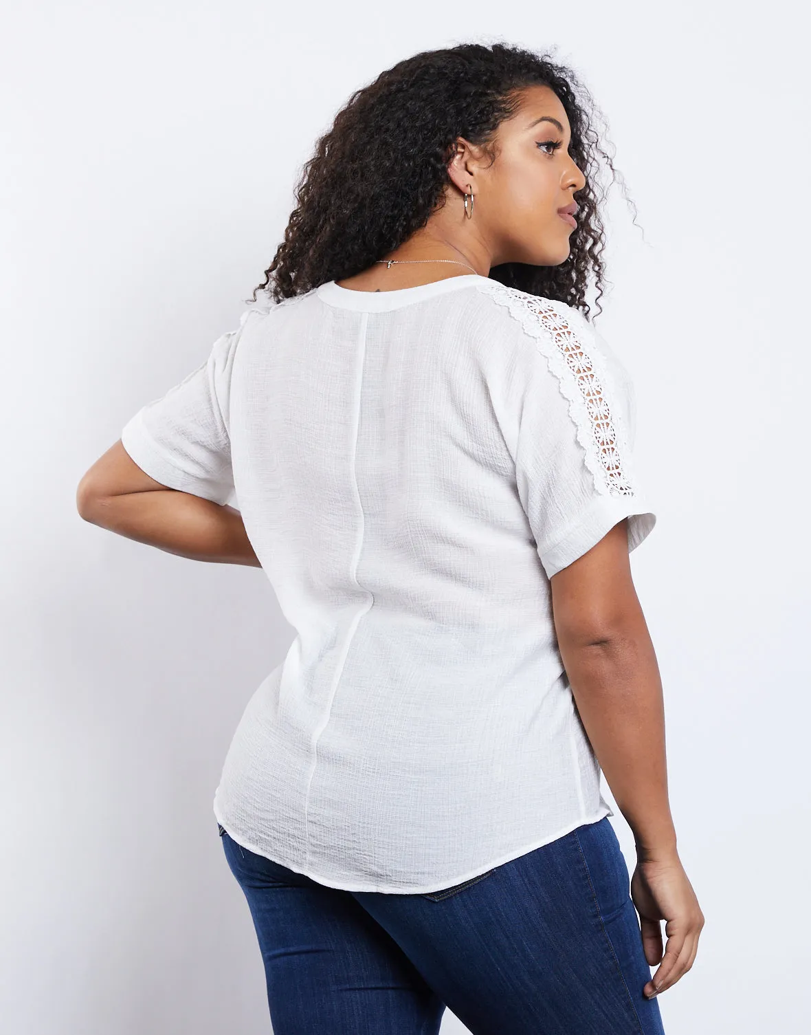 Plus Size Lightweight Woven Tee