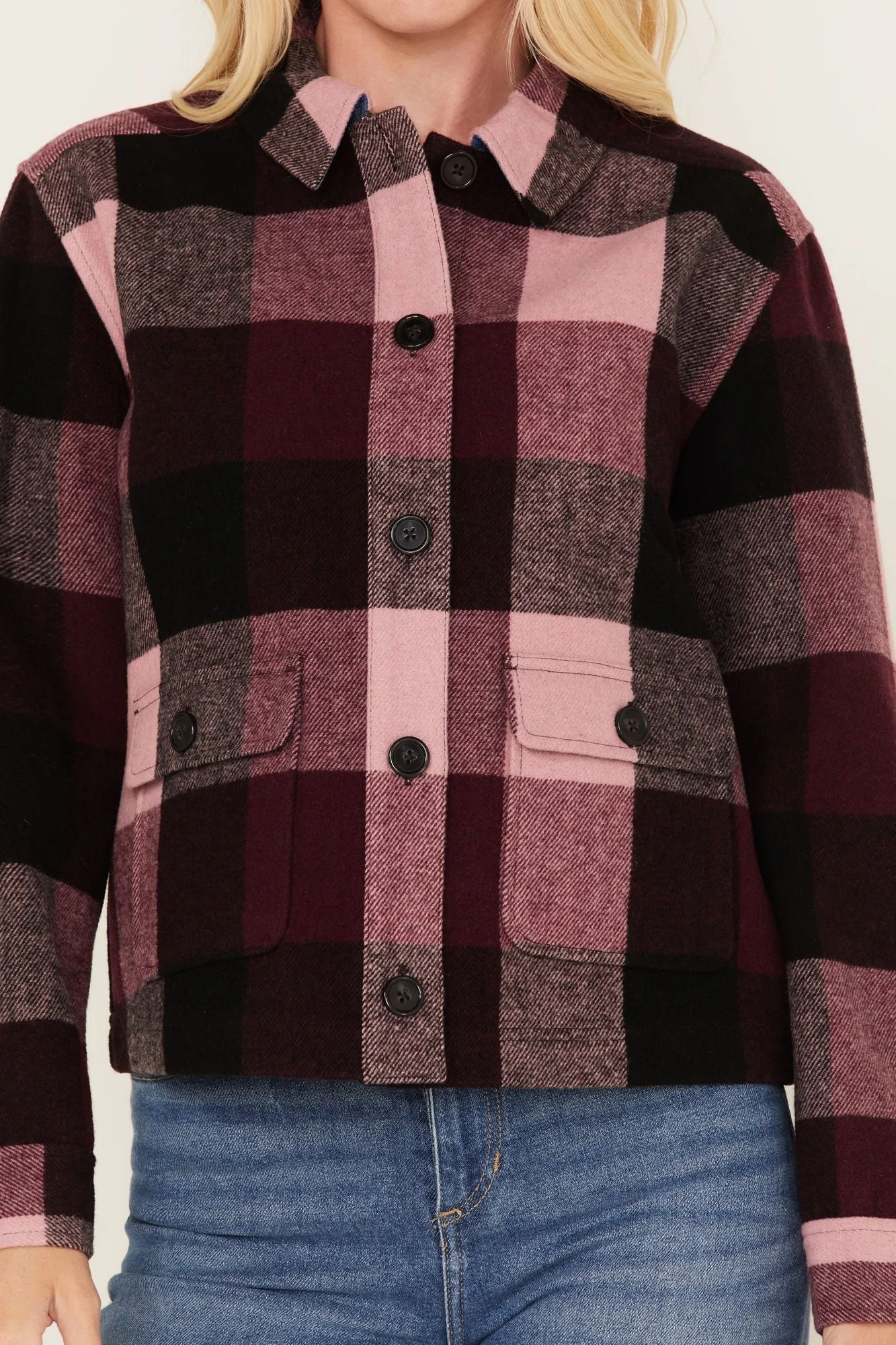 Pocket Days Plaid Print Shacket Jacket