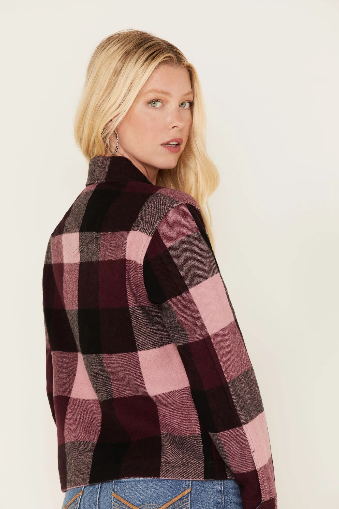 Pocket Days Plaid Print Shacket Jacket