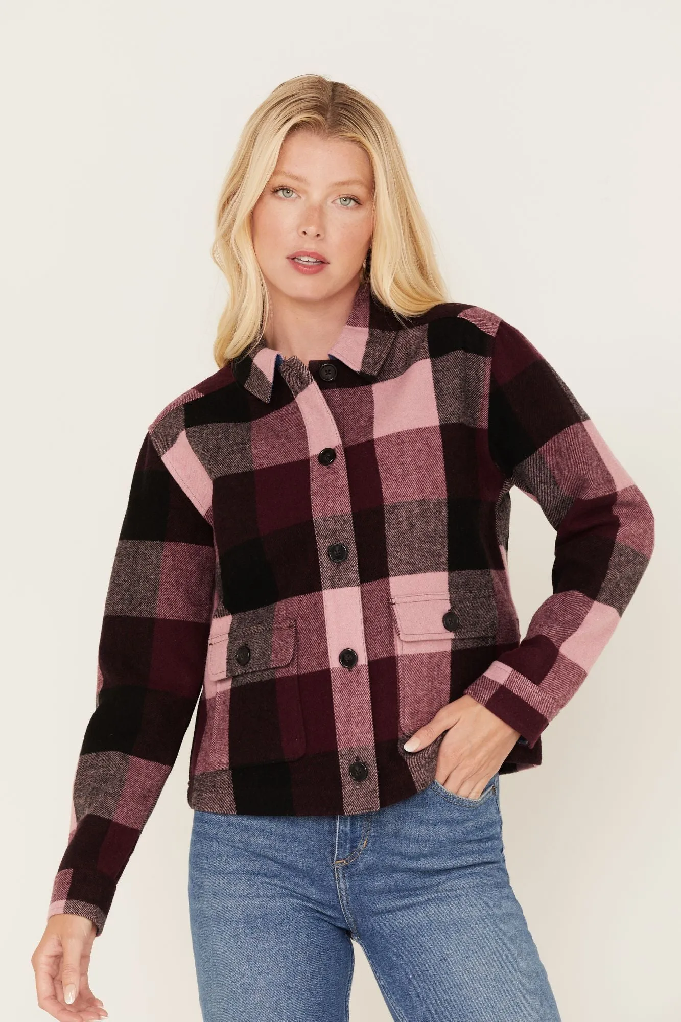 Pocket Days Plaid Print Shacket Jacket