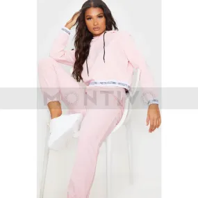 PTL Pink Trim Cropped Hoodie