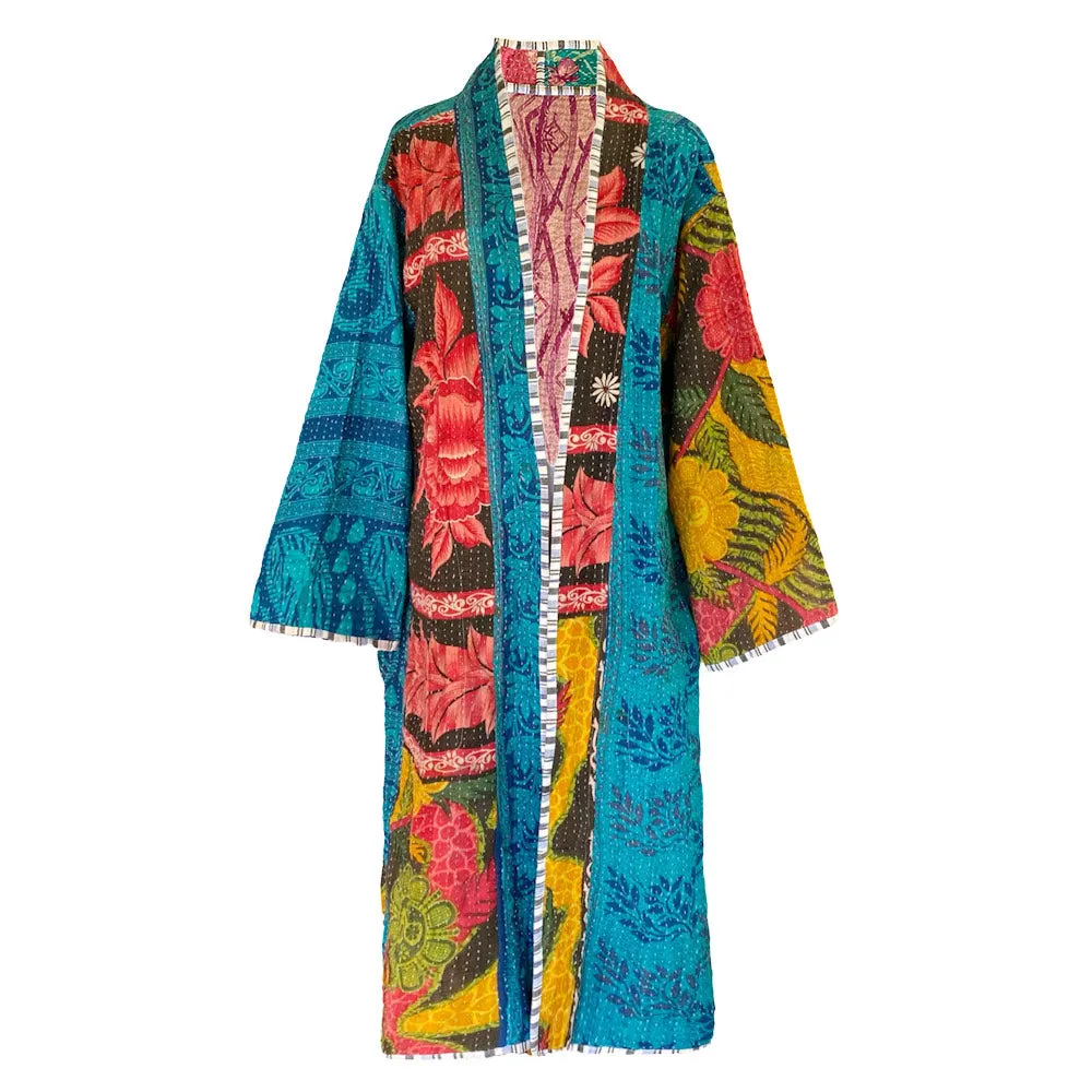 Radra Cotton Vintage Quilted Kantha Coat ONE OF KIND