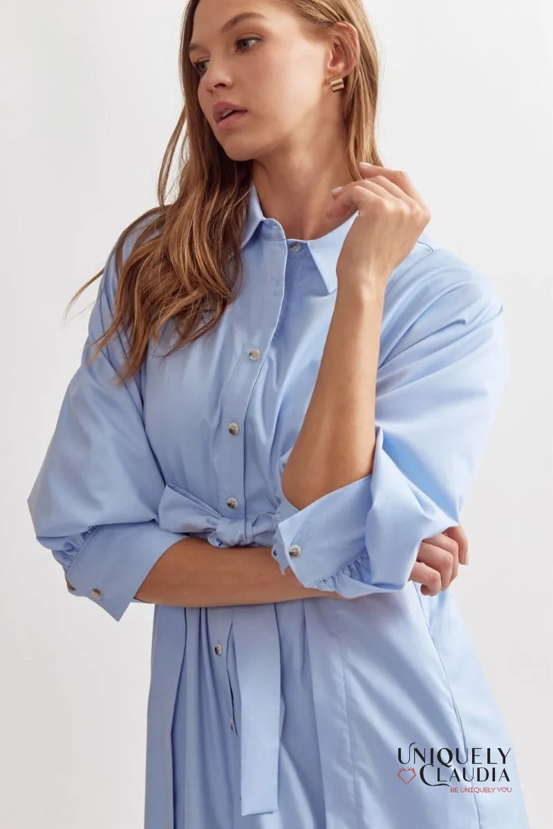 Rafaela Tie Front Button-Down Midi Dress