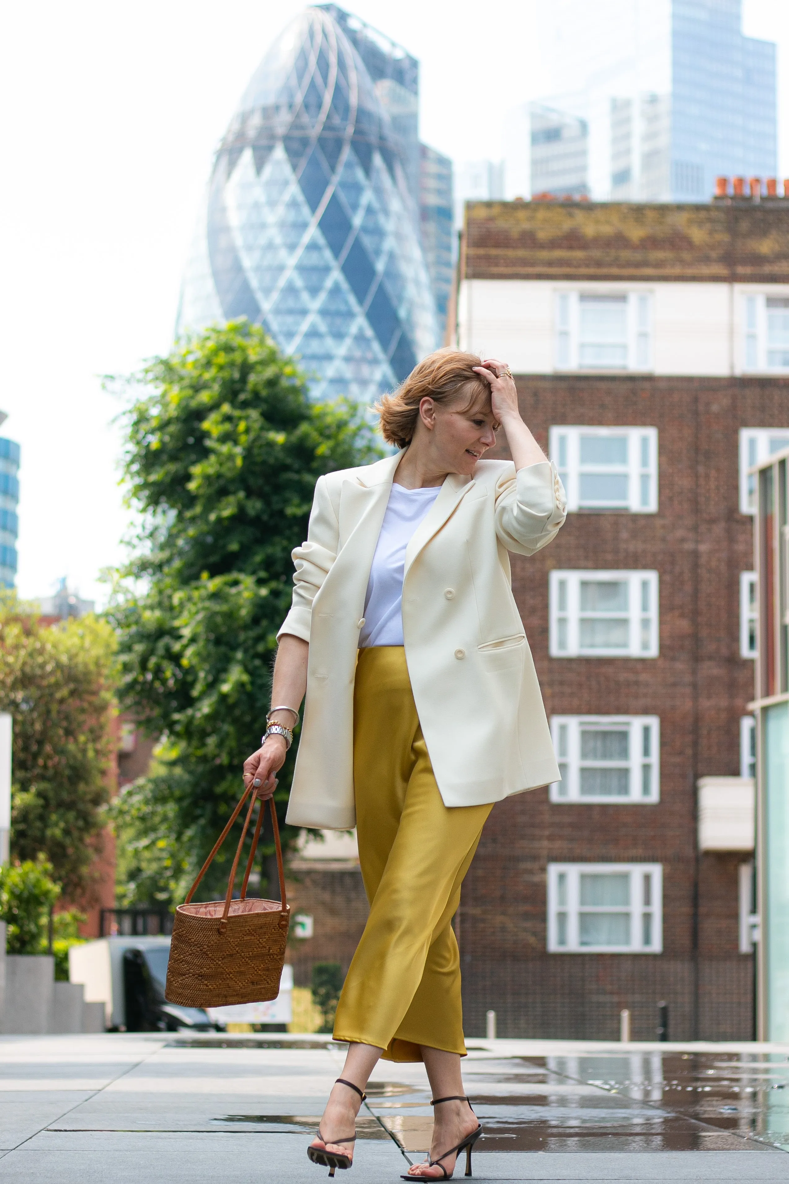 Ridley Mustard Slip Skirt by Percy Langley