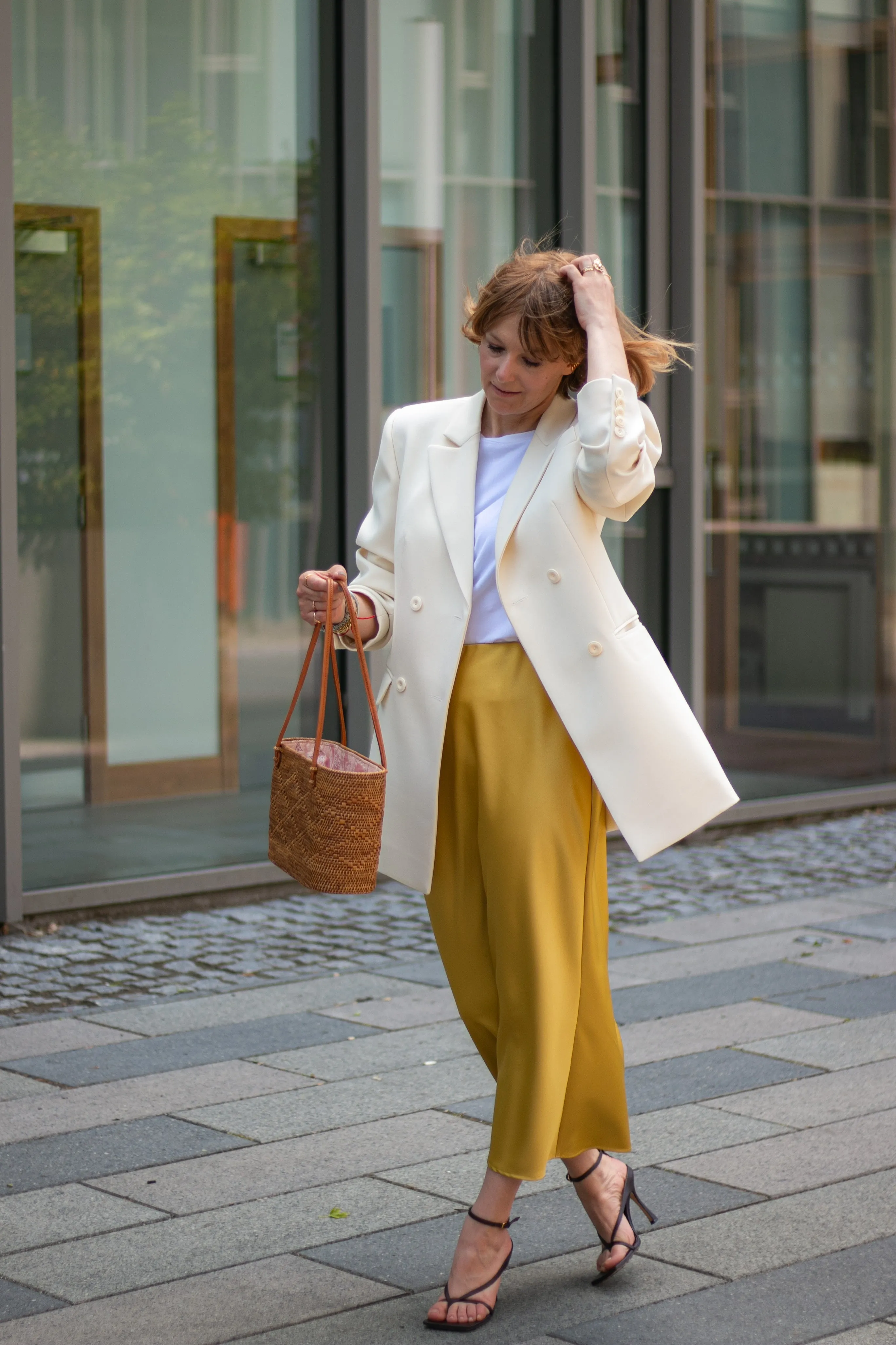 Ridley Mustard Slip Skirt by Percy Langley