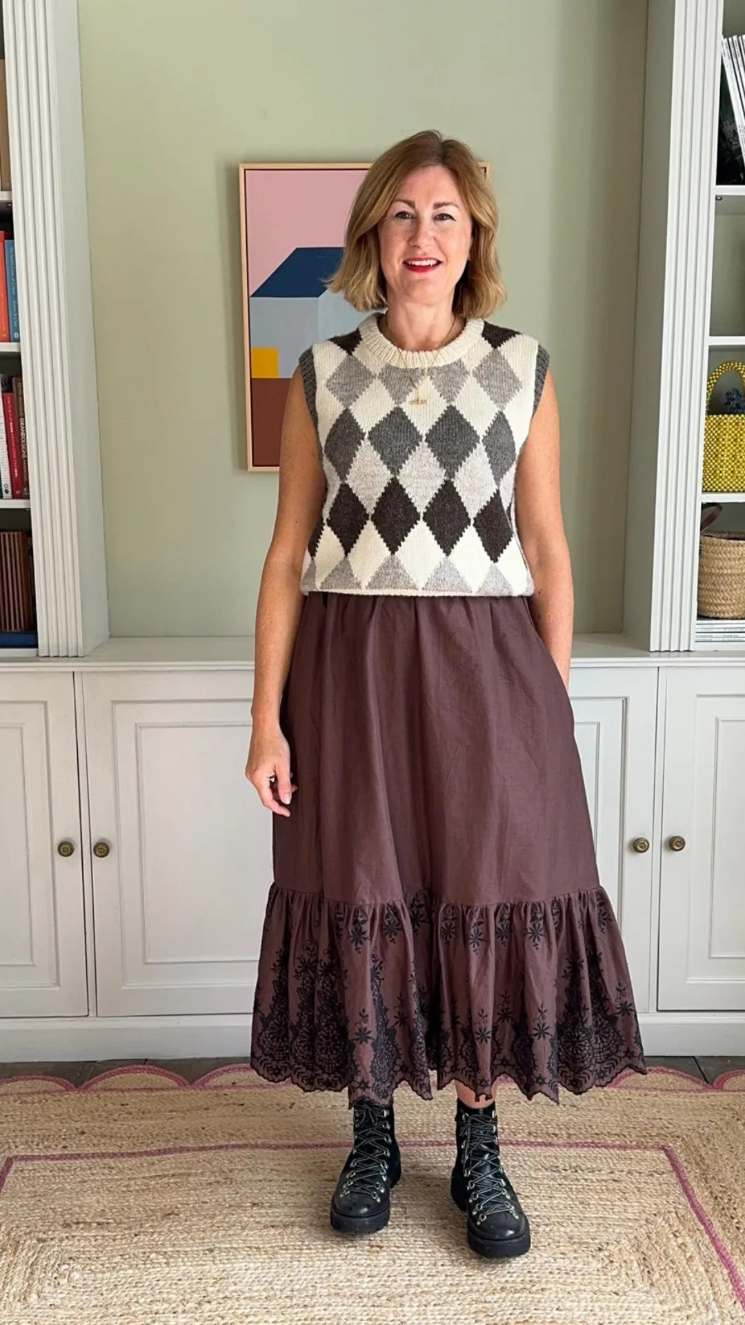 Rosa Skirt in Brown Embroidery