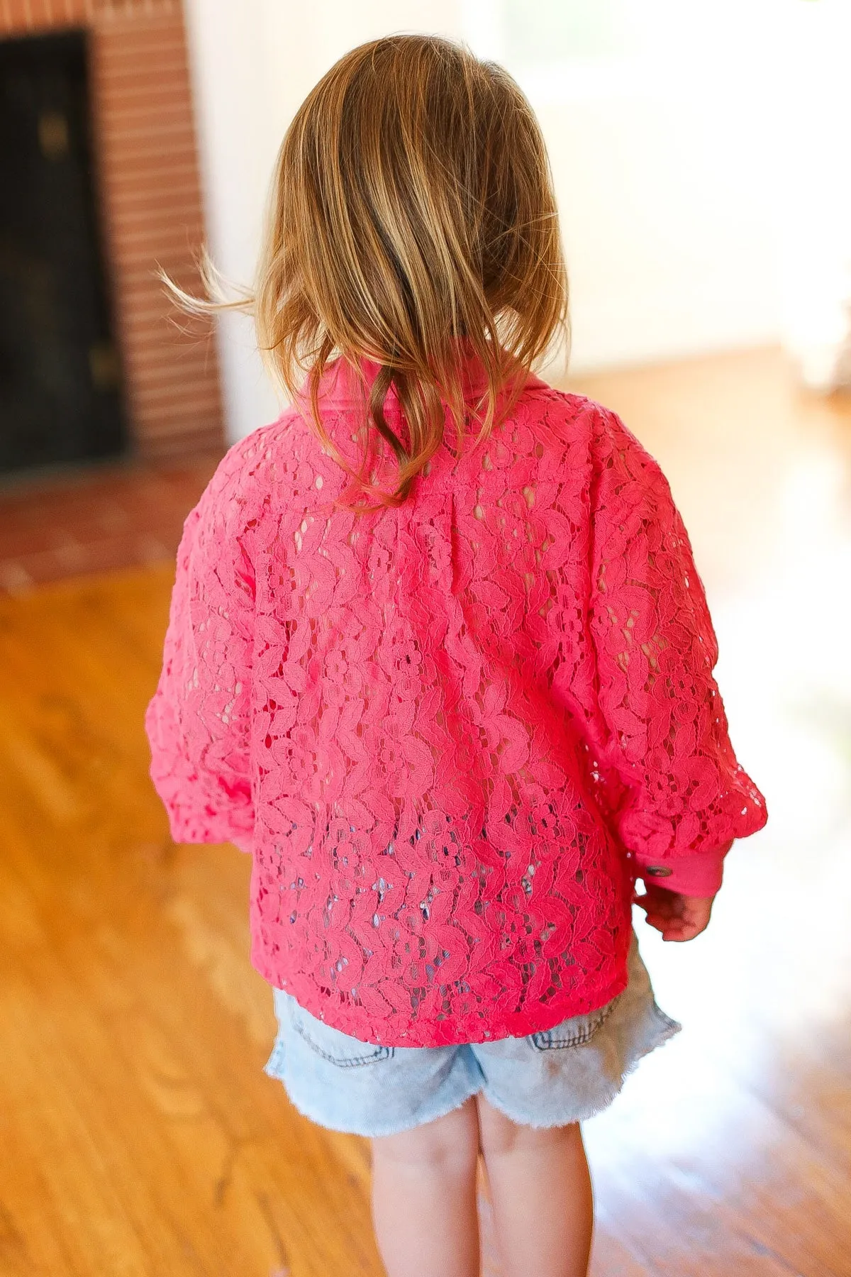 Rose Cotton Floral Lace Shacket