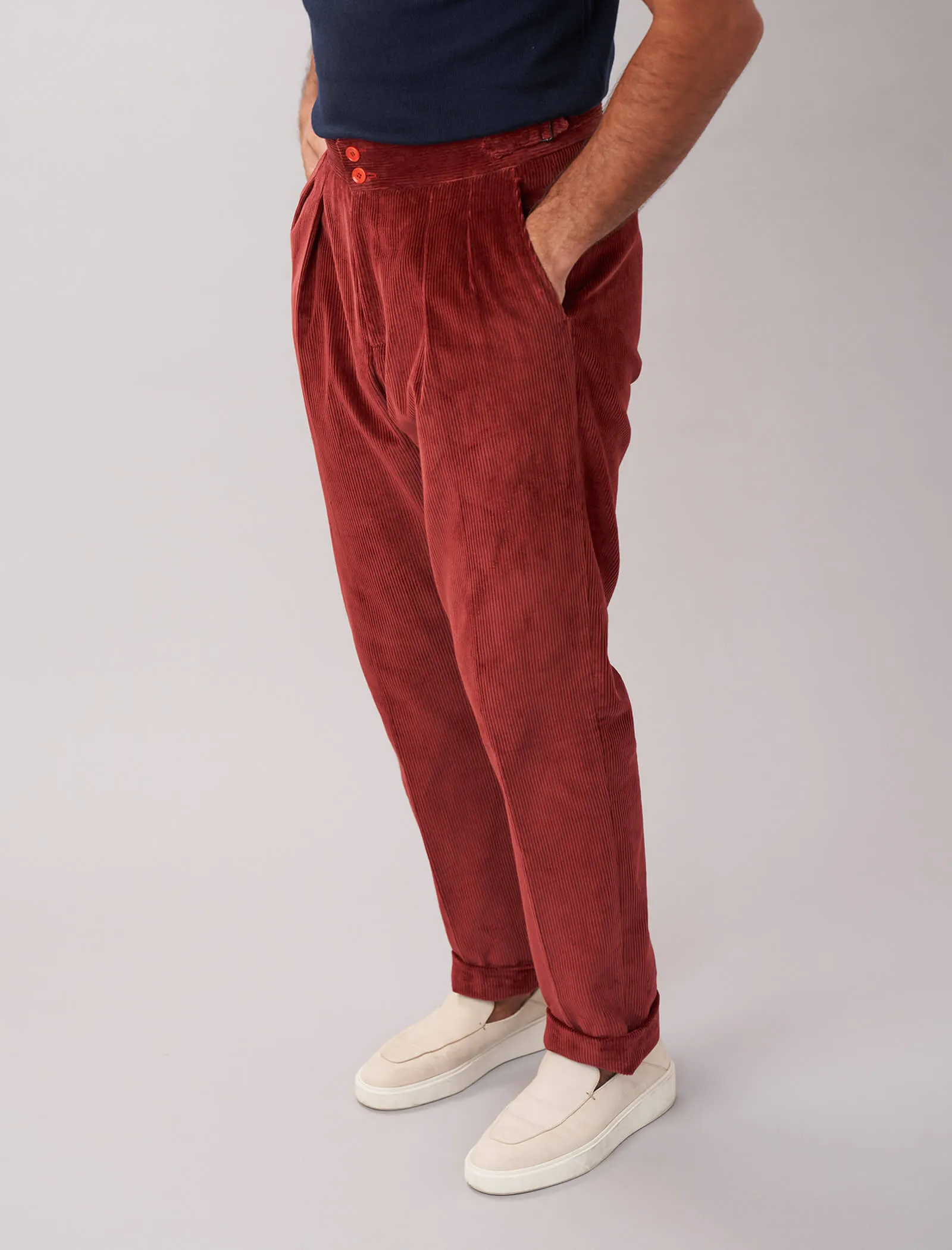 Rouge 8 Wale Corduroy High Waisted Trousers