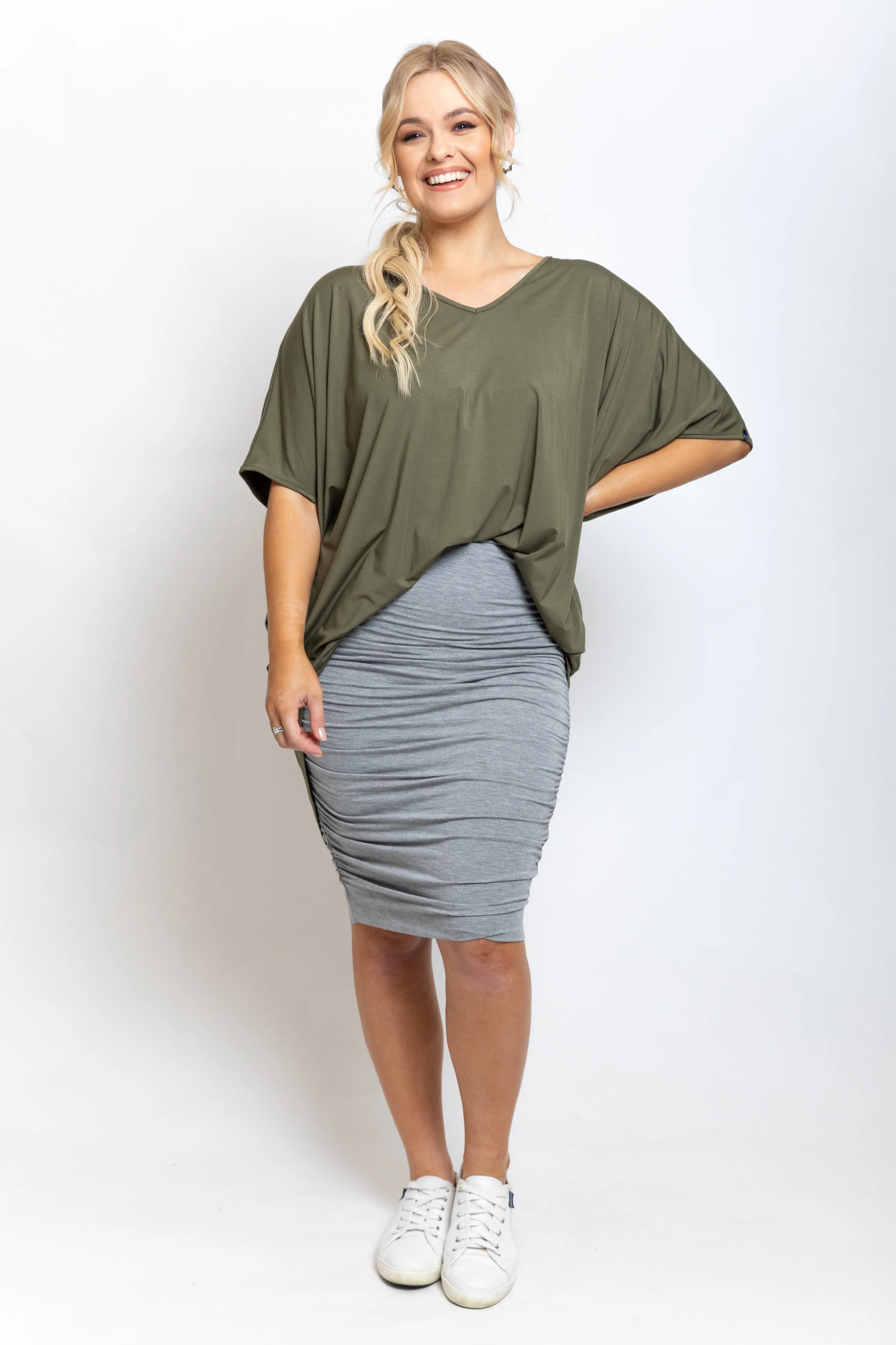 Ruche Skirt | Marle Grey | FINAL SALE