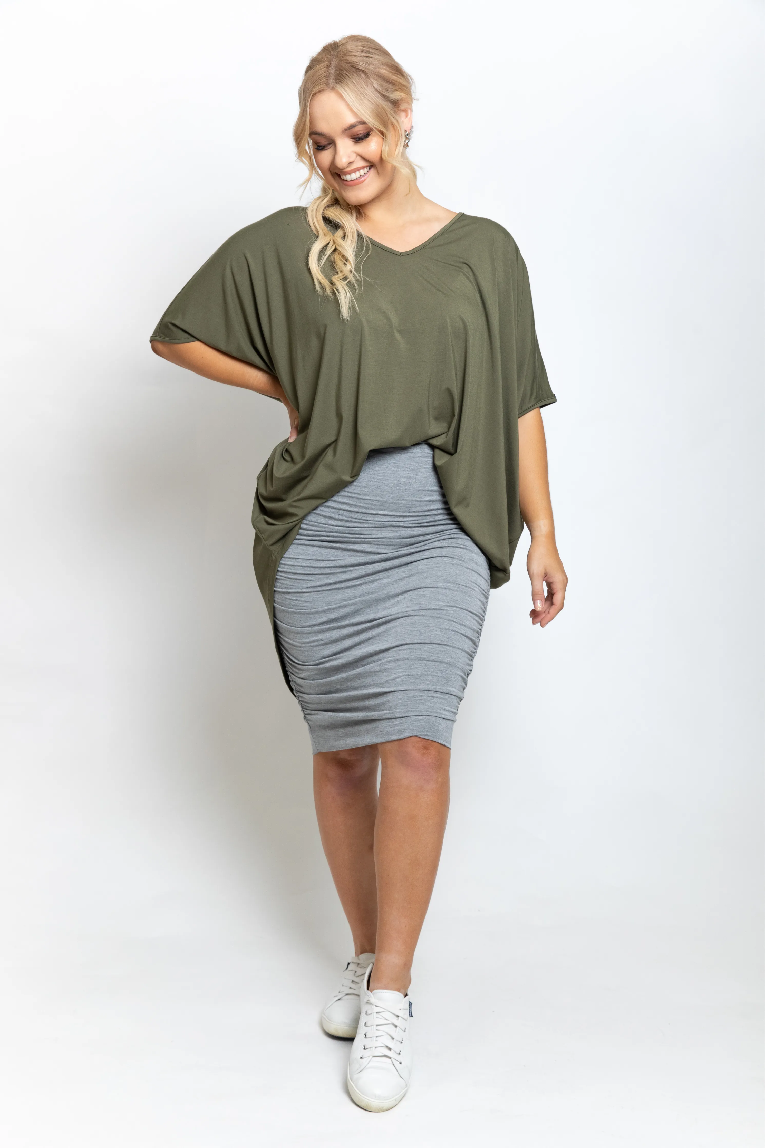 Ruche Skirt | Marle Grey | FINAL SALE