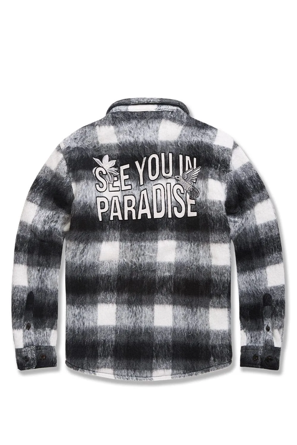 See You In Paradise Flannel Shacket (Black)