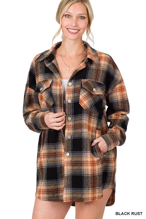 September Sunsets Oversized Plaid Shacket