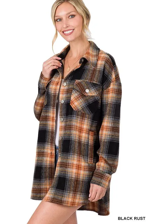 September Sunsets Oversized Plaid Shacket