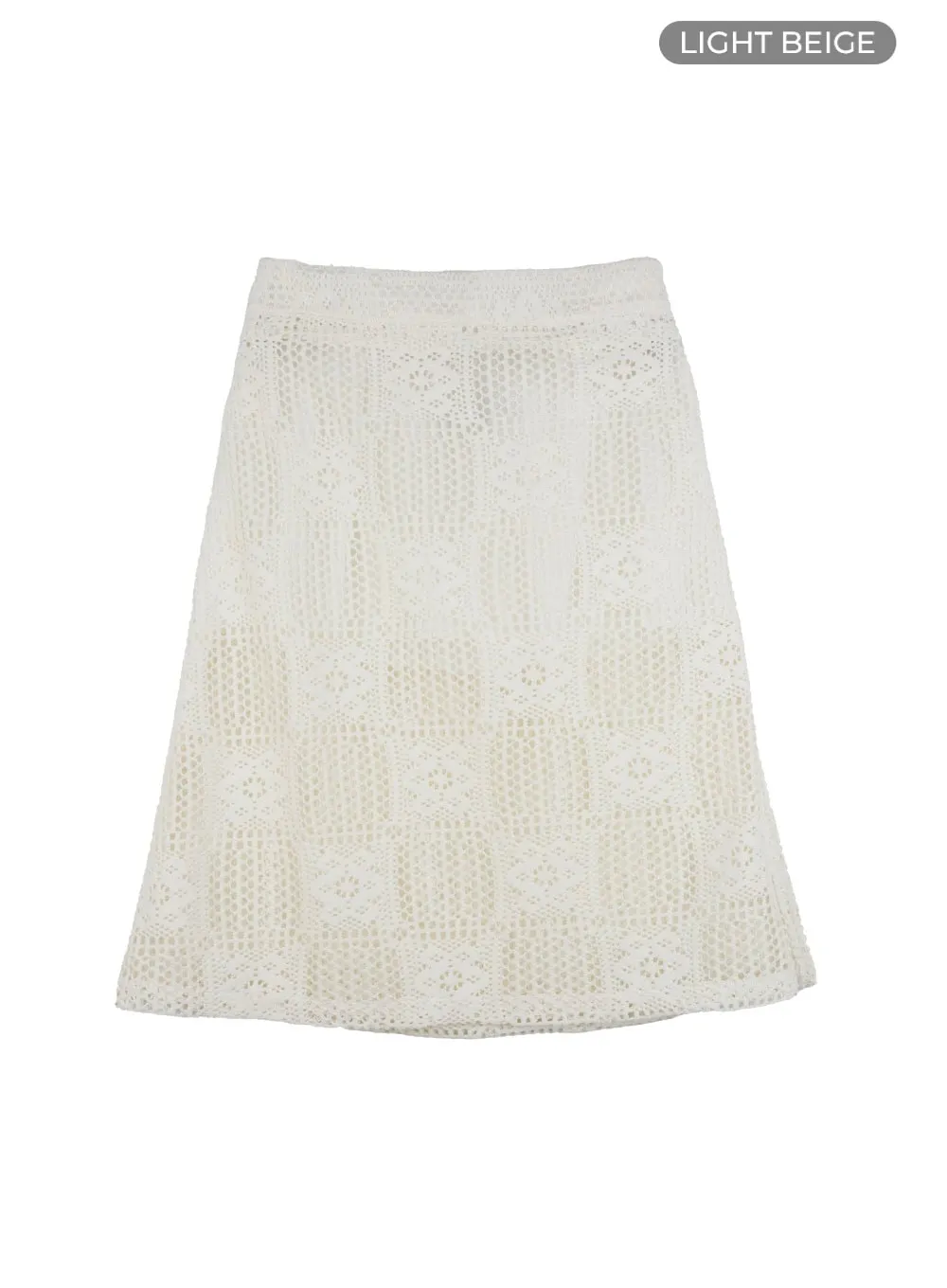 Sheer Patterned Midi Skirt OG412