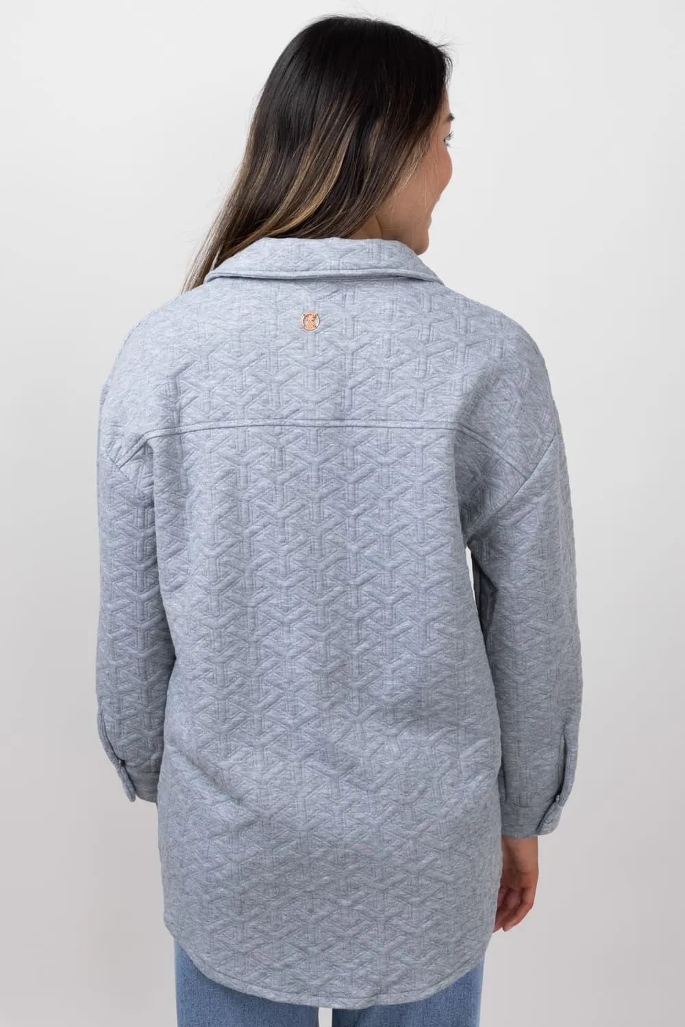 Simply Southern Quilted Shacket for Women in Heather Grey | PP-0224-SHKT-QLTD-HTHRGRY