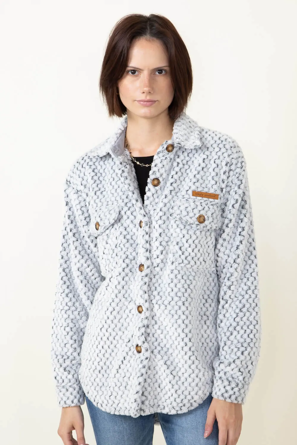 Simply Southern Soft Shacket for Women in White | PP-0322-SIMPLYSOFTSHCKET-FROST