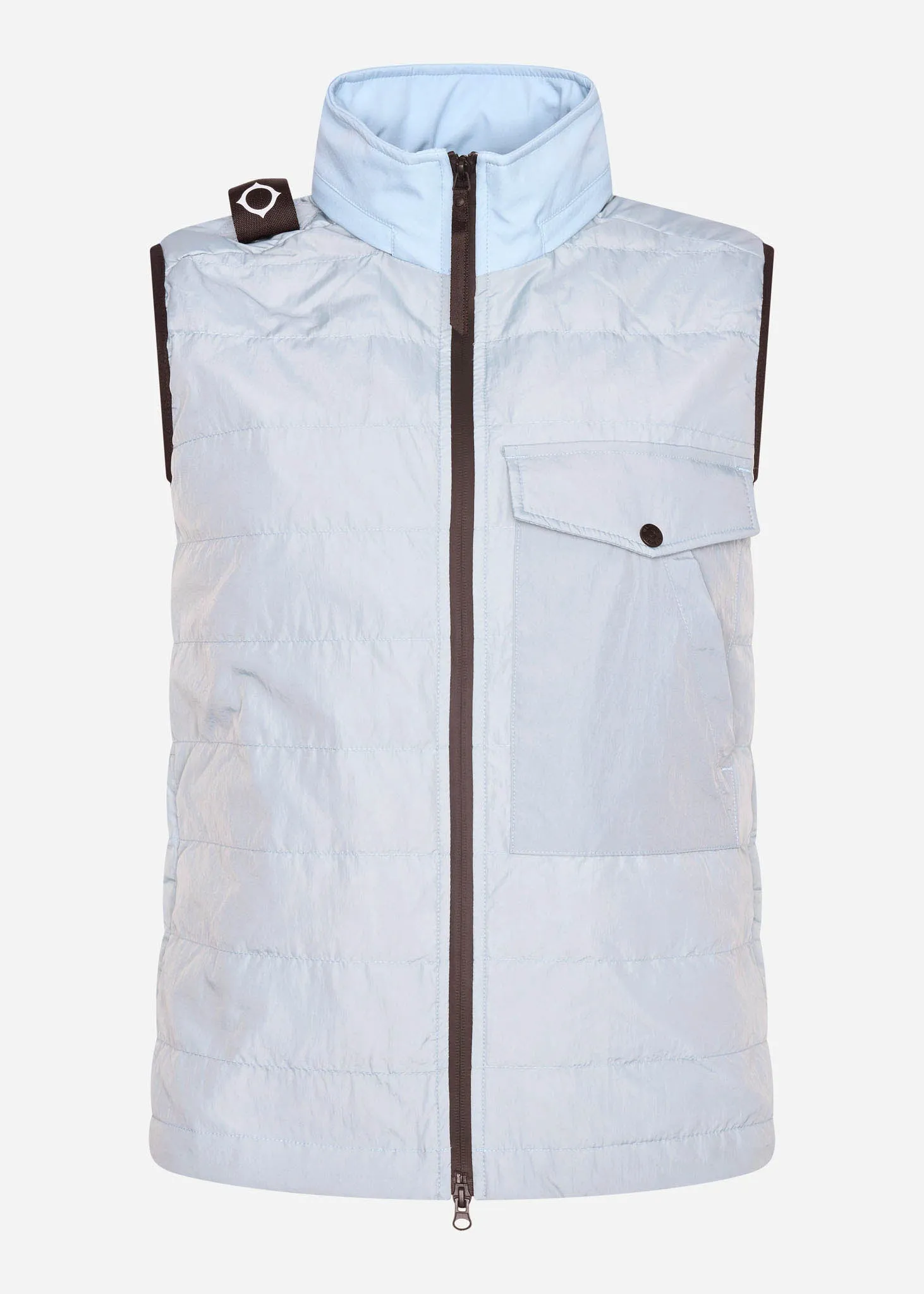 Softshell down quilt gilet - illusion blue