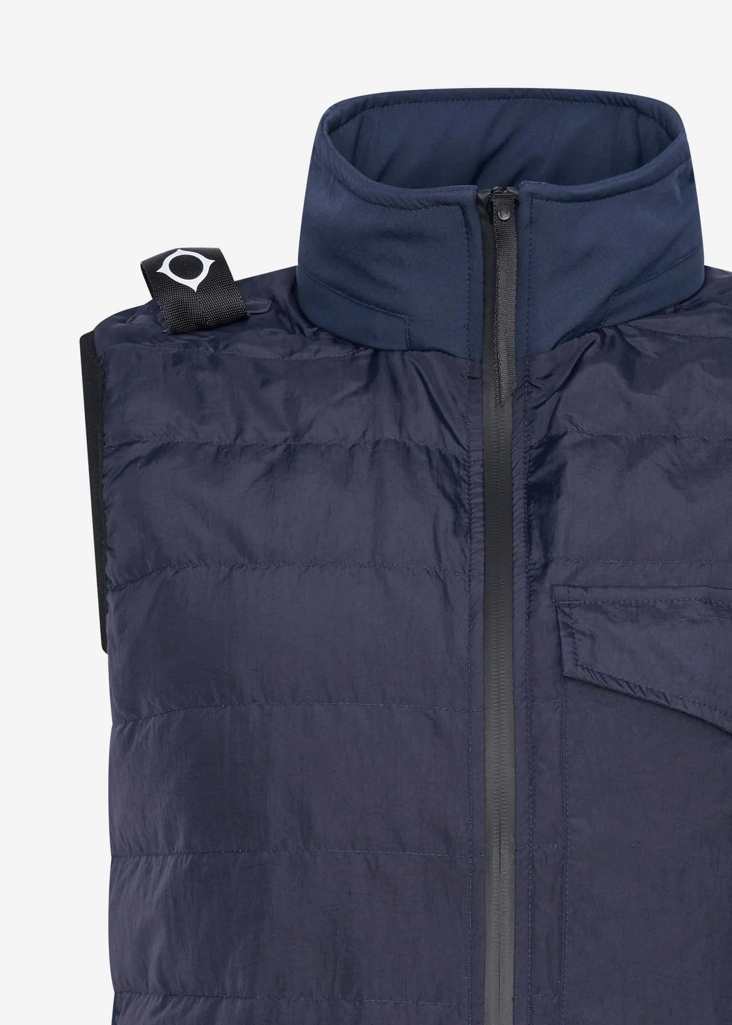 Softshell down quilt gilet - ink navy