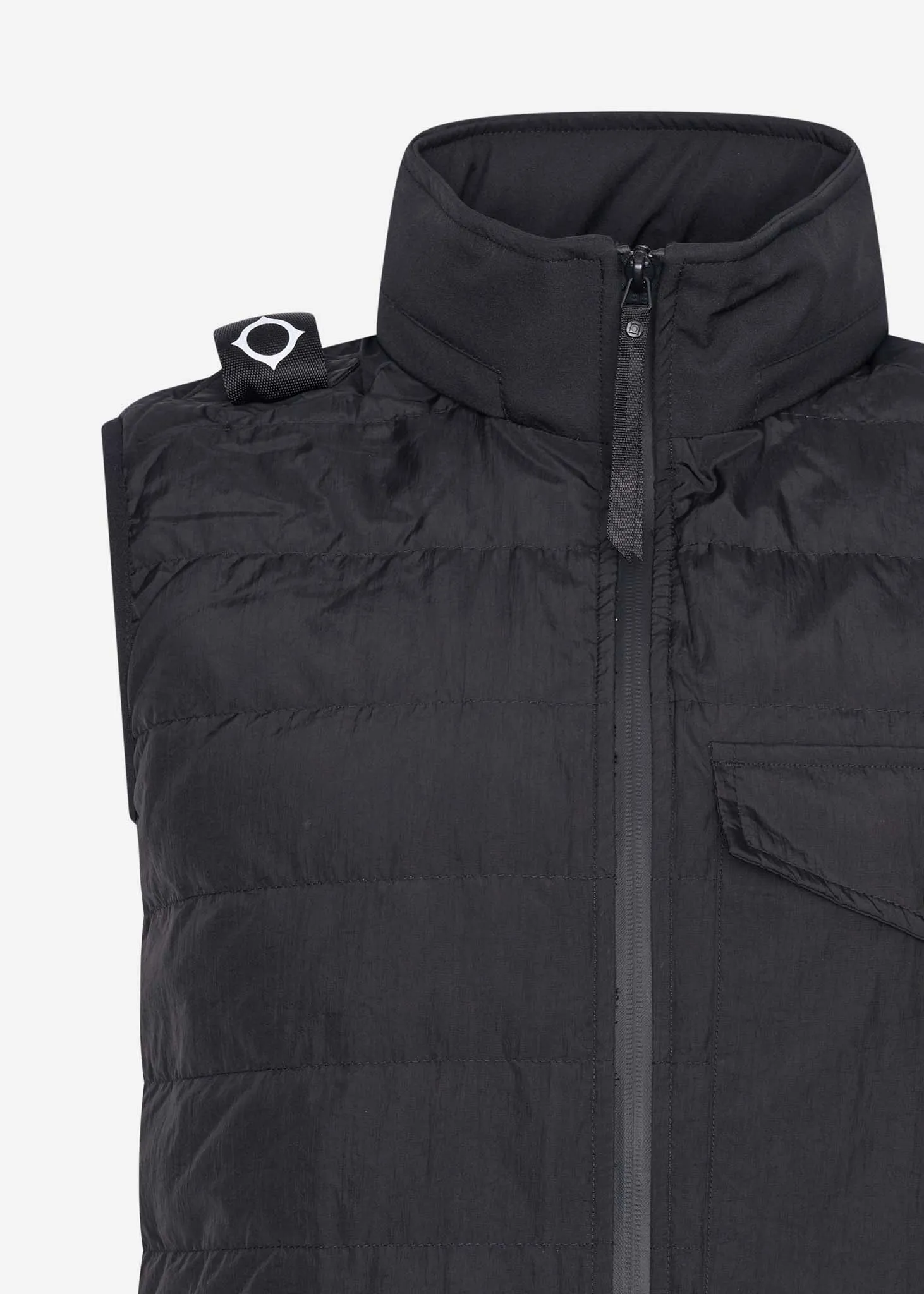 Softshell down quilt gilet - jet black