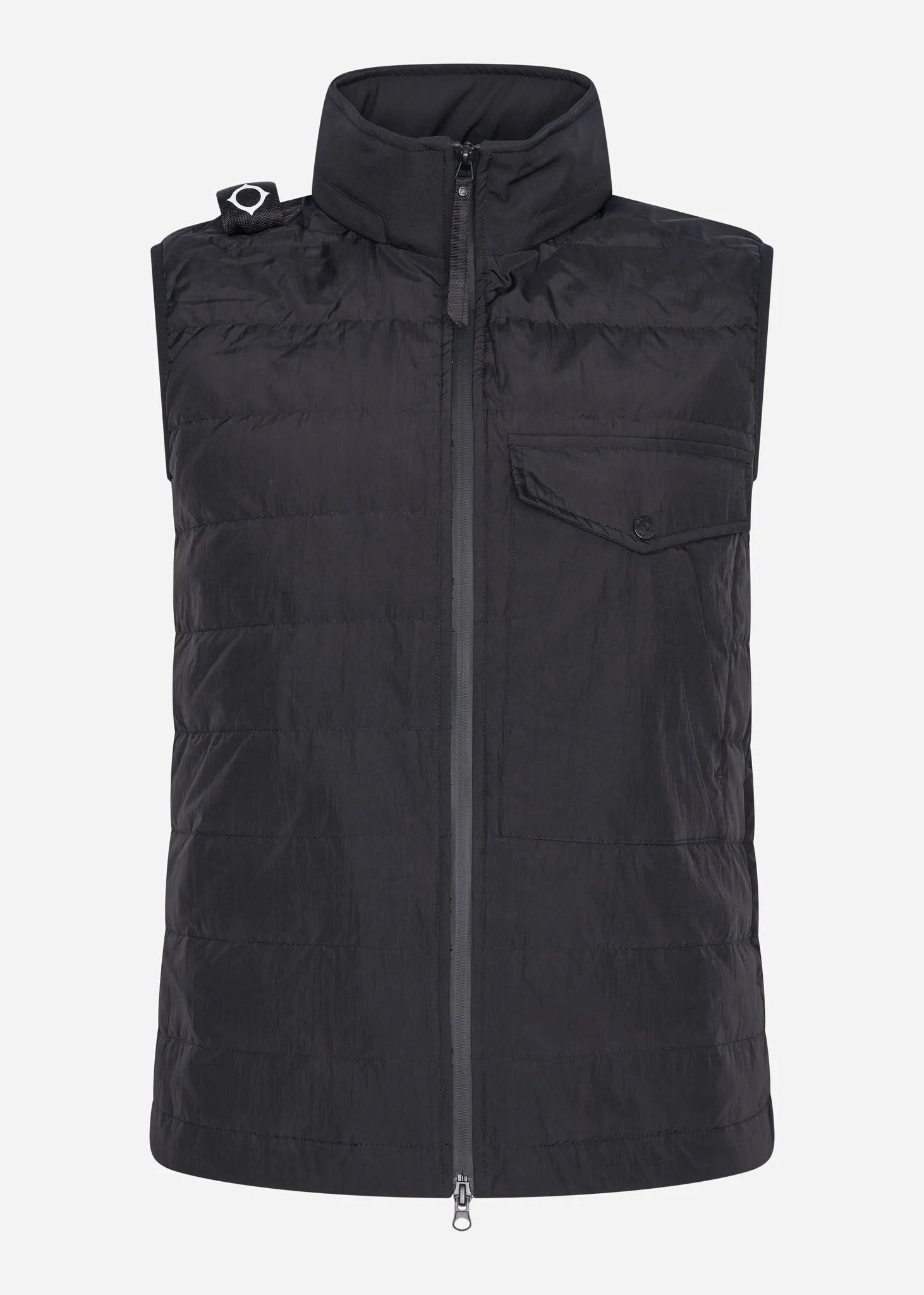 Softshell down quilt gilet - jet black