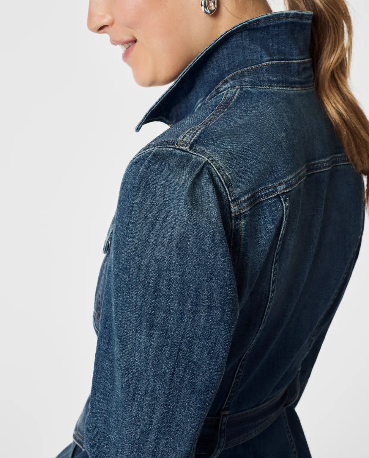 Spanx Summer Denim Shacket Twilight Indigo