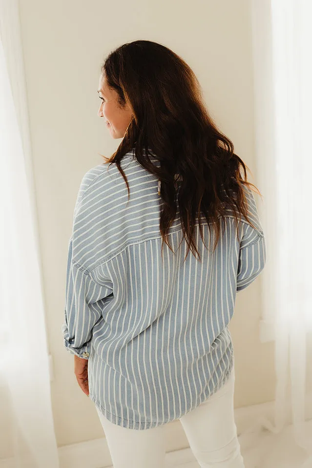 Striped Chambray Shacket