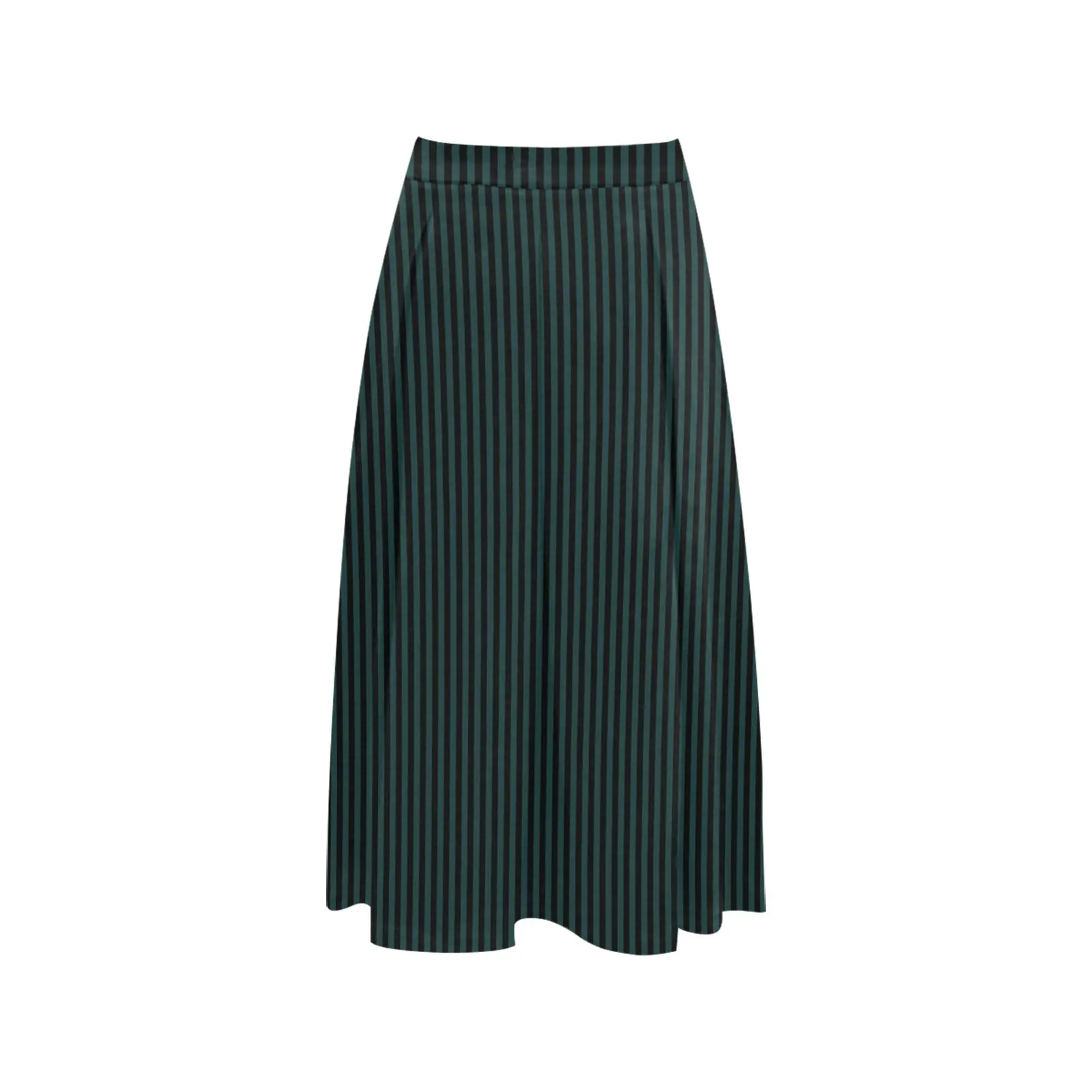 Striped Mnemosyne Women's Crepe Skirt (Model D16)