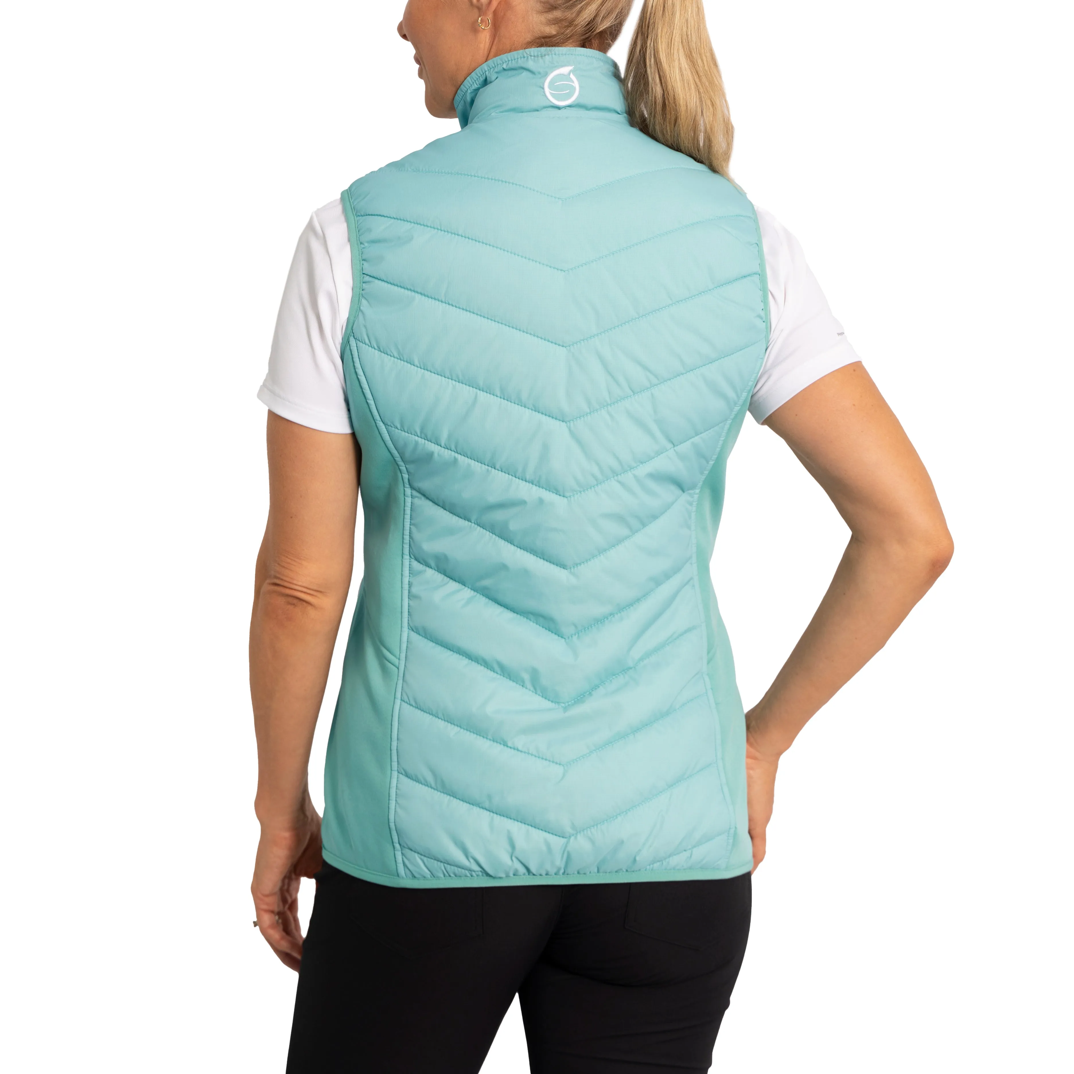 Sunderland Women's Tania Padded Stretch Panel Performance Golf Gilet - Mint