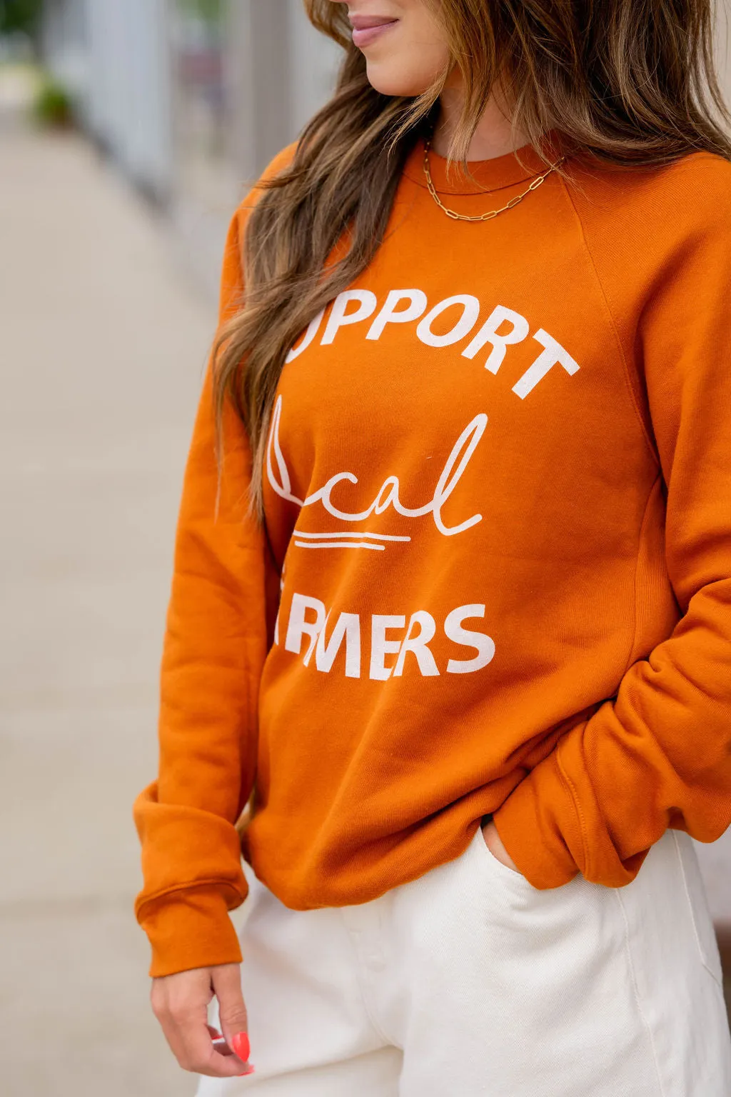 Support Local Farmers Mixed Fonts Graphic Crewneck