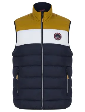 Tarmon 2 Microfleece Lined Quilted Puffer Gilet in Sky Captain Navy - Tokyo Laundry Active Tech