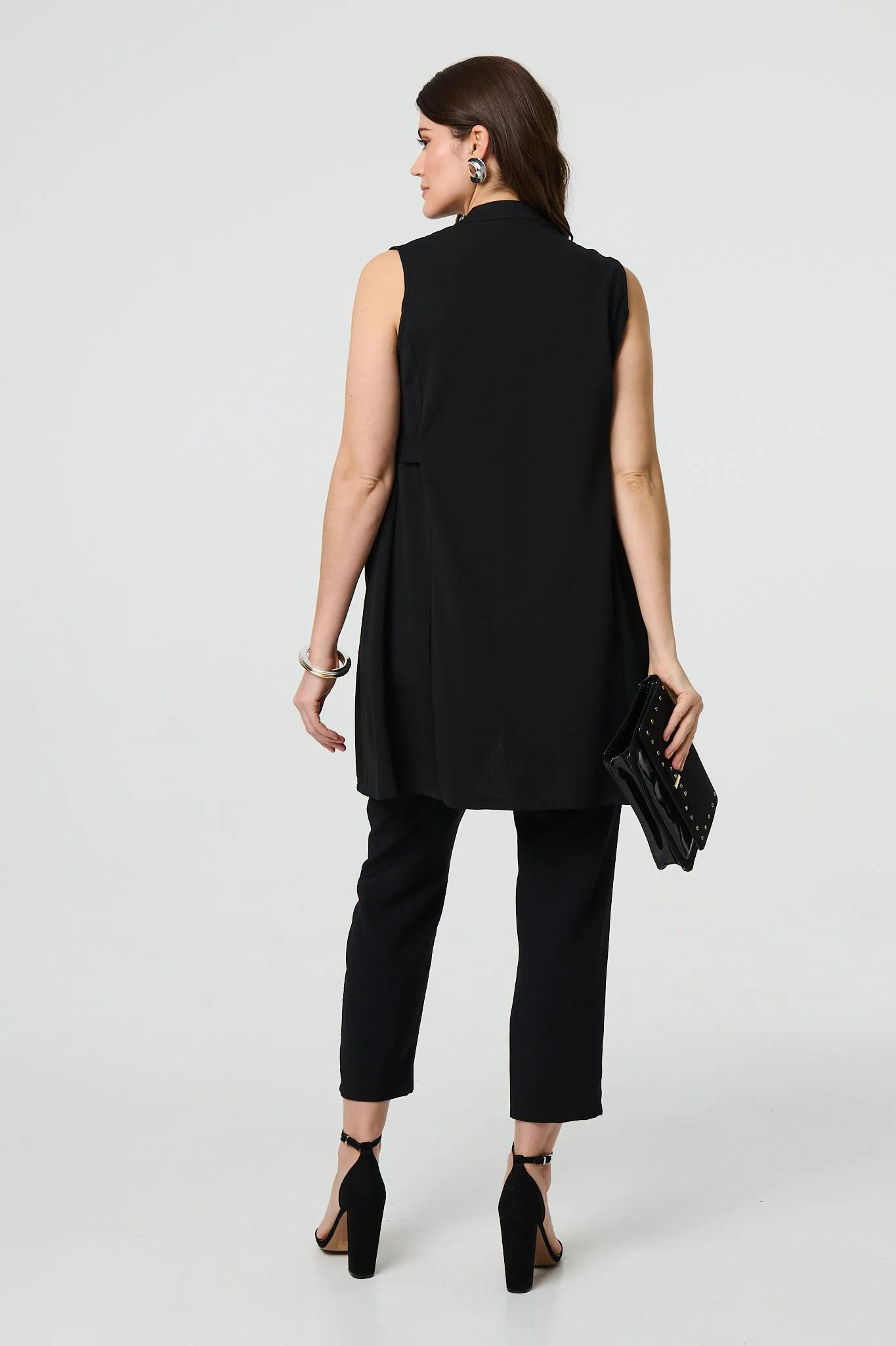 Thigh Length Sleeveless Gilet Vest