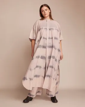 Tie-Dye Kaftan Maxi | Taupe / Charcoal Grey