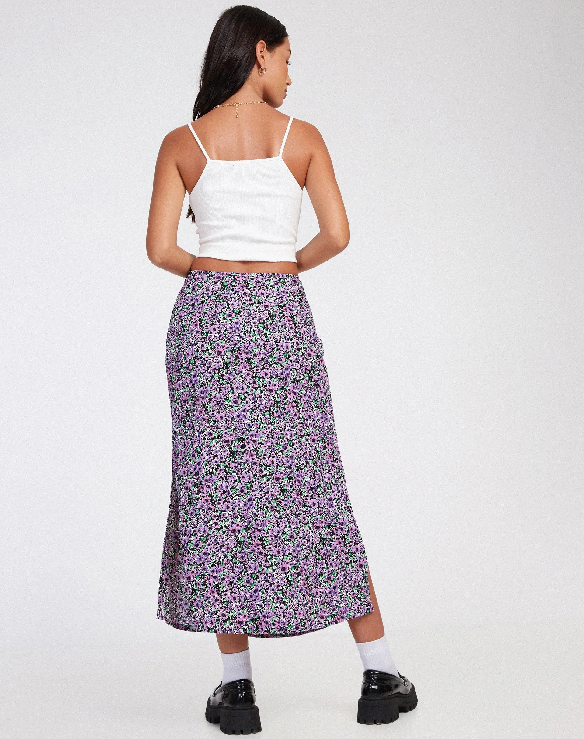 Tindra Midi Skirt in Lilac Blossom