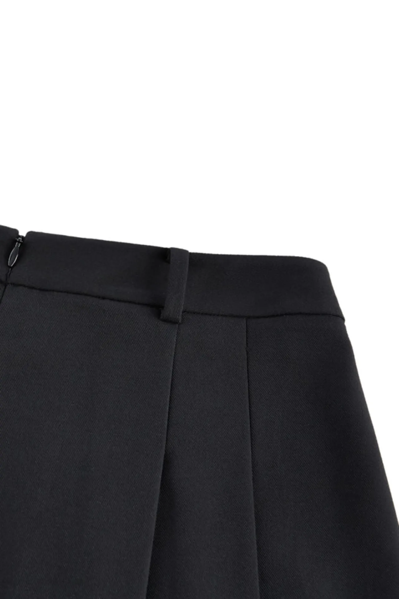 Twill A-line Midi Skirt With Belt