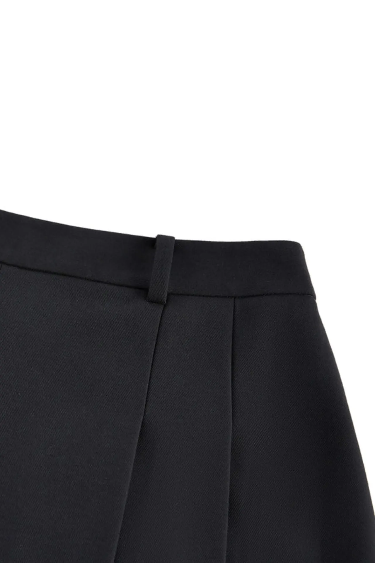 Twill A-line Midi Skirt With Belt