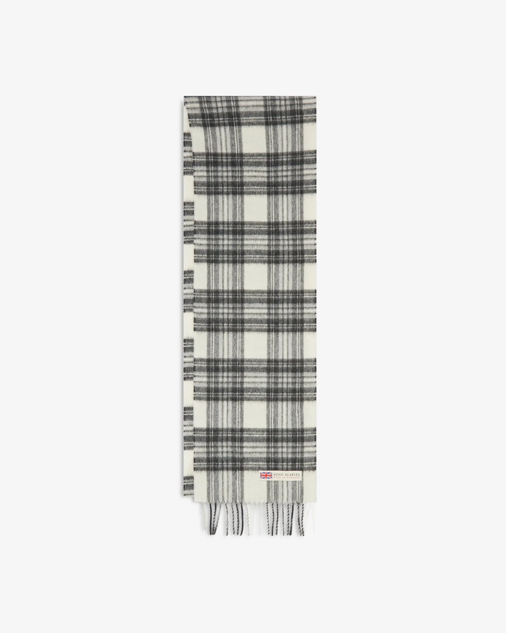 UK Wool Scarf - Highlands Tartan in Grey