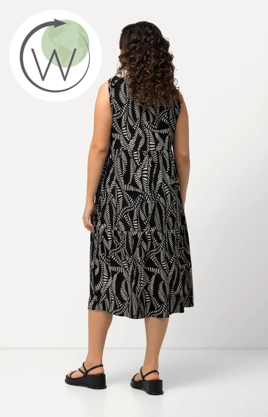 Ulla Popken Midi Dress in Leaf Print