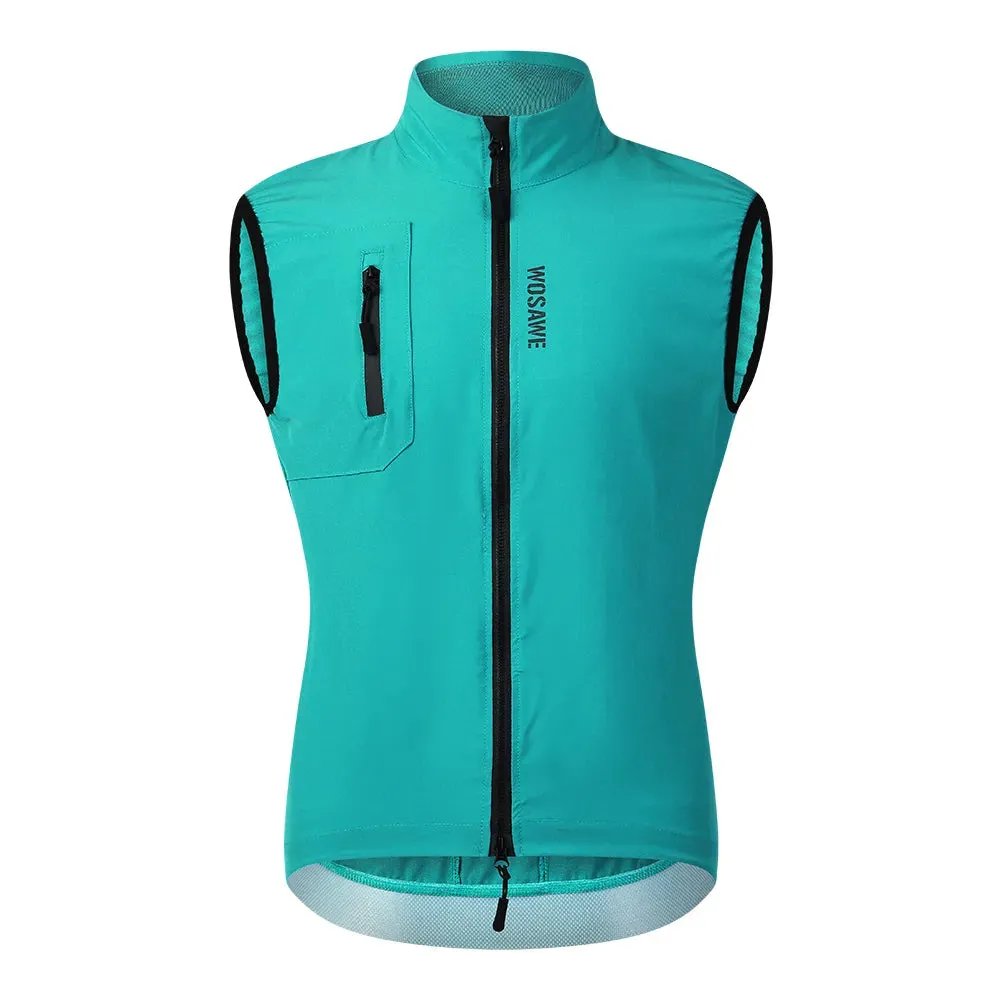 Ultralight Windproof Cycling Vest Men's Wind Coat Bike Gilet Stretch fabric Sleeveless Jacket With Zipper Pocket