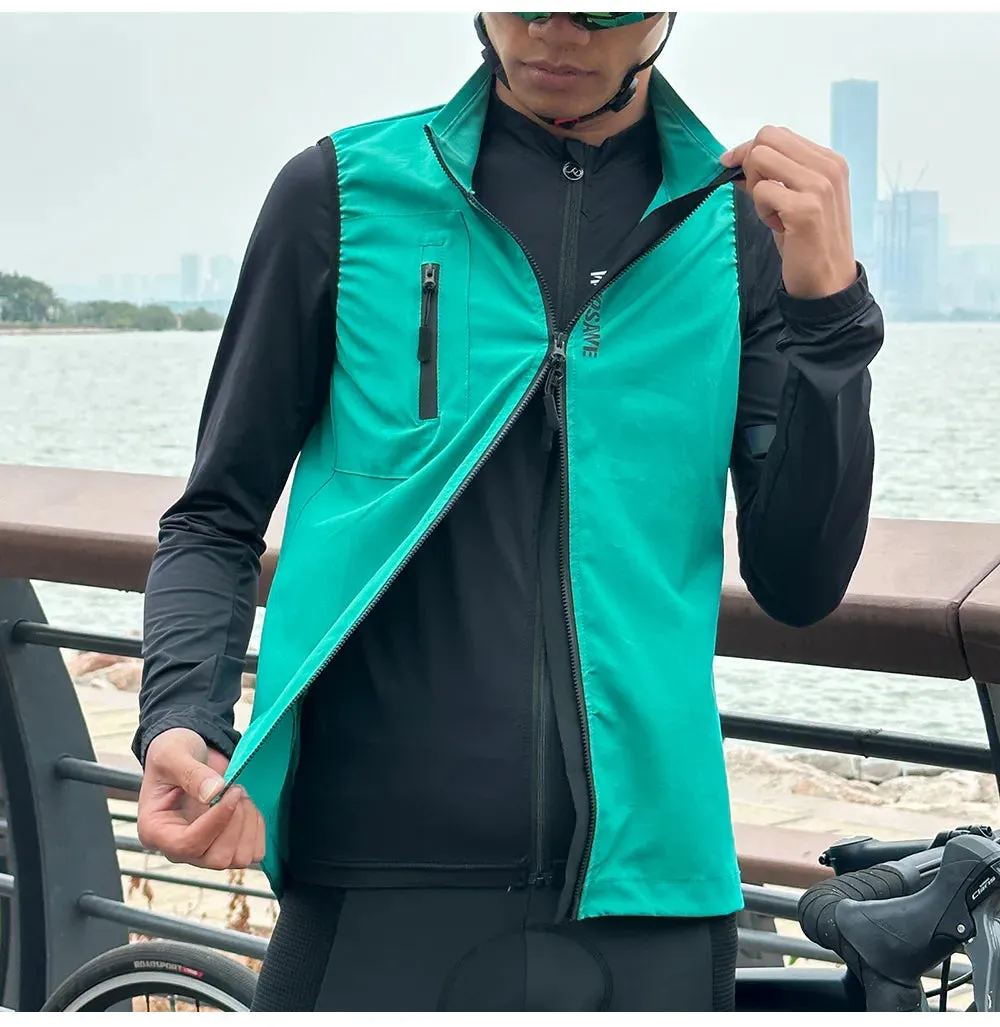 Ultralight Windproof Cycling Vest Men's Wind Coat Bike Gilet Stretch fabric Sleeveless Jacket With Zipper Pocket