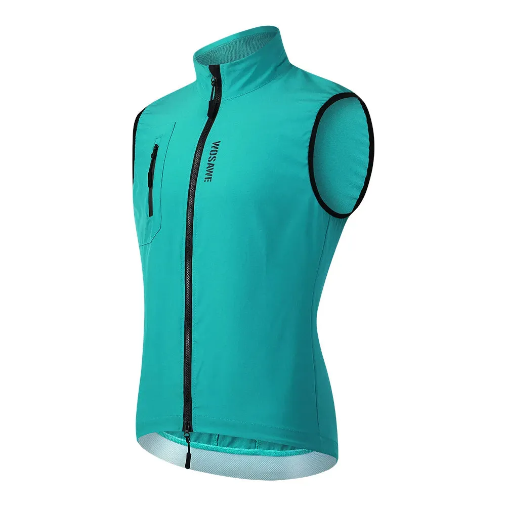 Ultralight Windproof Cycling Vest Men's Wind Coat Bike Gilet Stretch fabric Sleeveless Jacket With Zipper Pocket