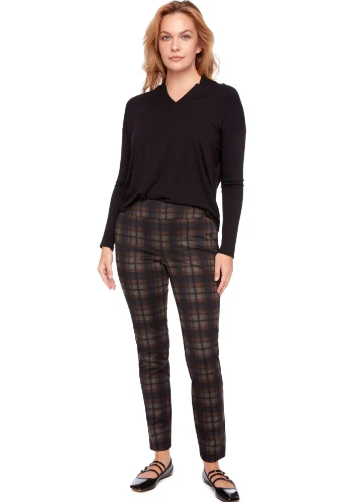 Up! 68238UP Ballina Plaid Ponte Full-Length Pant