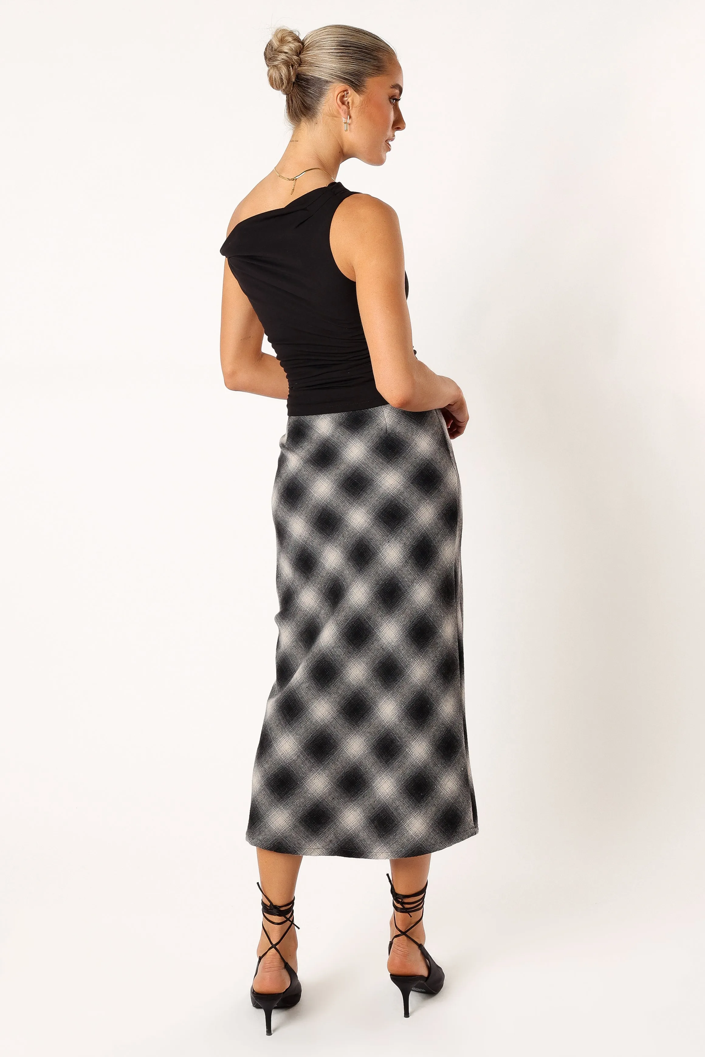 Ursula Plaid Skirt - Charcoal