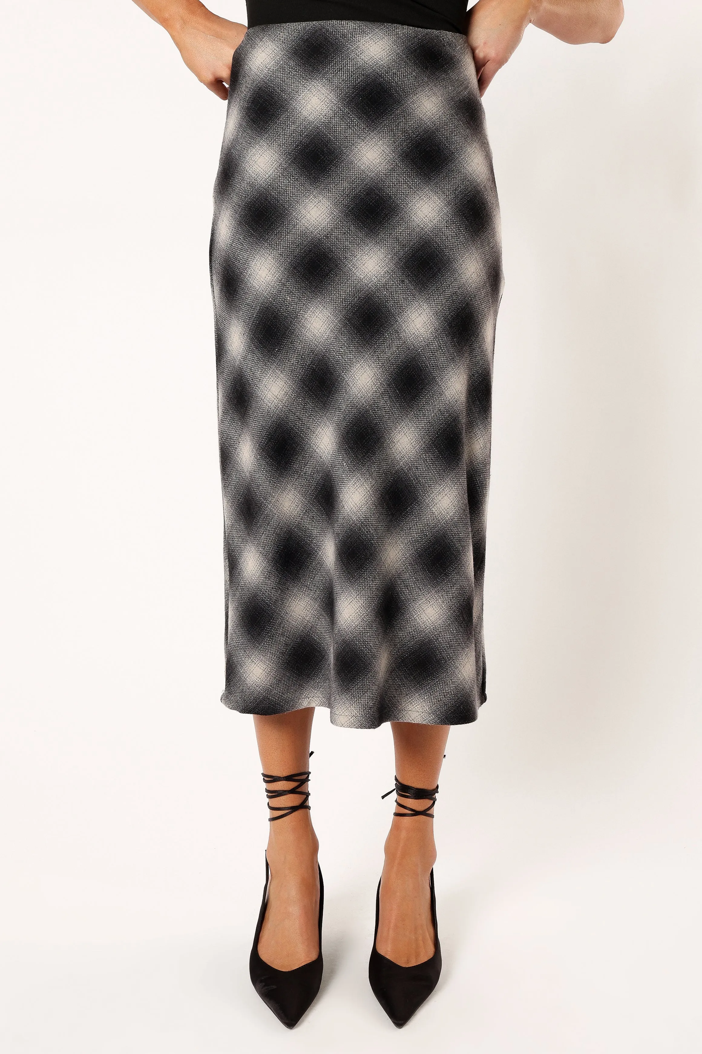 Ursula Plaid Skirt - Charcoal