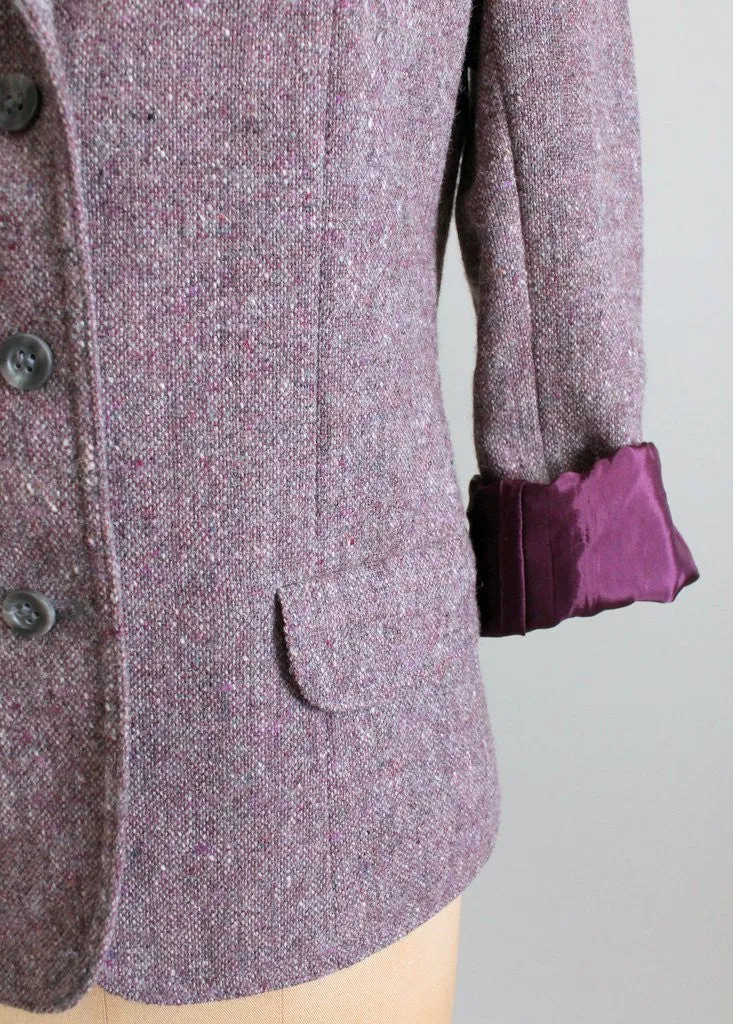 Vintage 1970s Hourihan Purple Irish Tweed Blazer