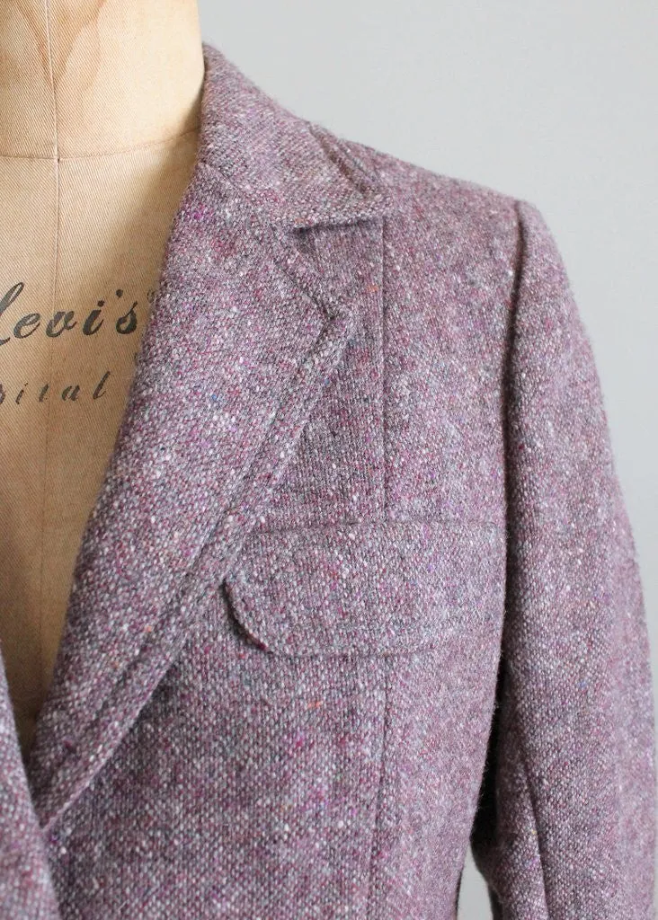 Vintage 1970s Hourihan Purple Irish Tweed Blazer