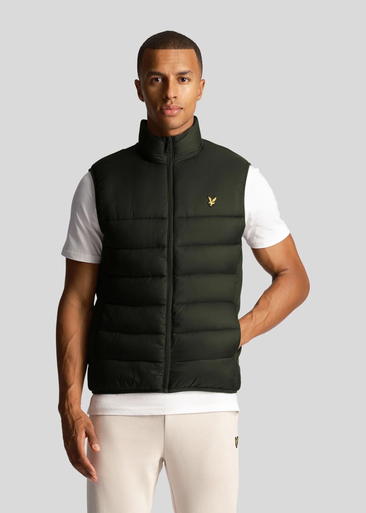 Wadded gilet - olive