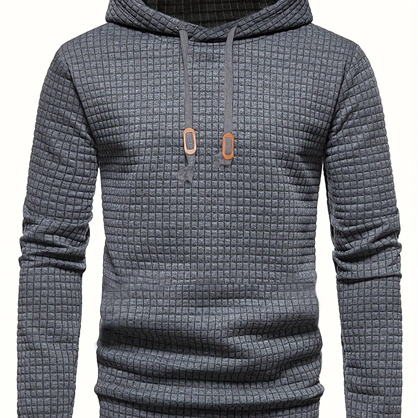 Waffle Pattern Hoodie Stylish Streetwear for Mens Casual Fashion