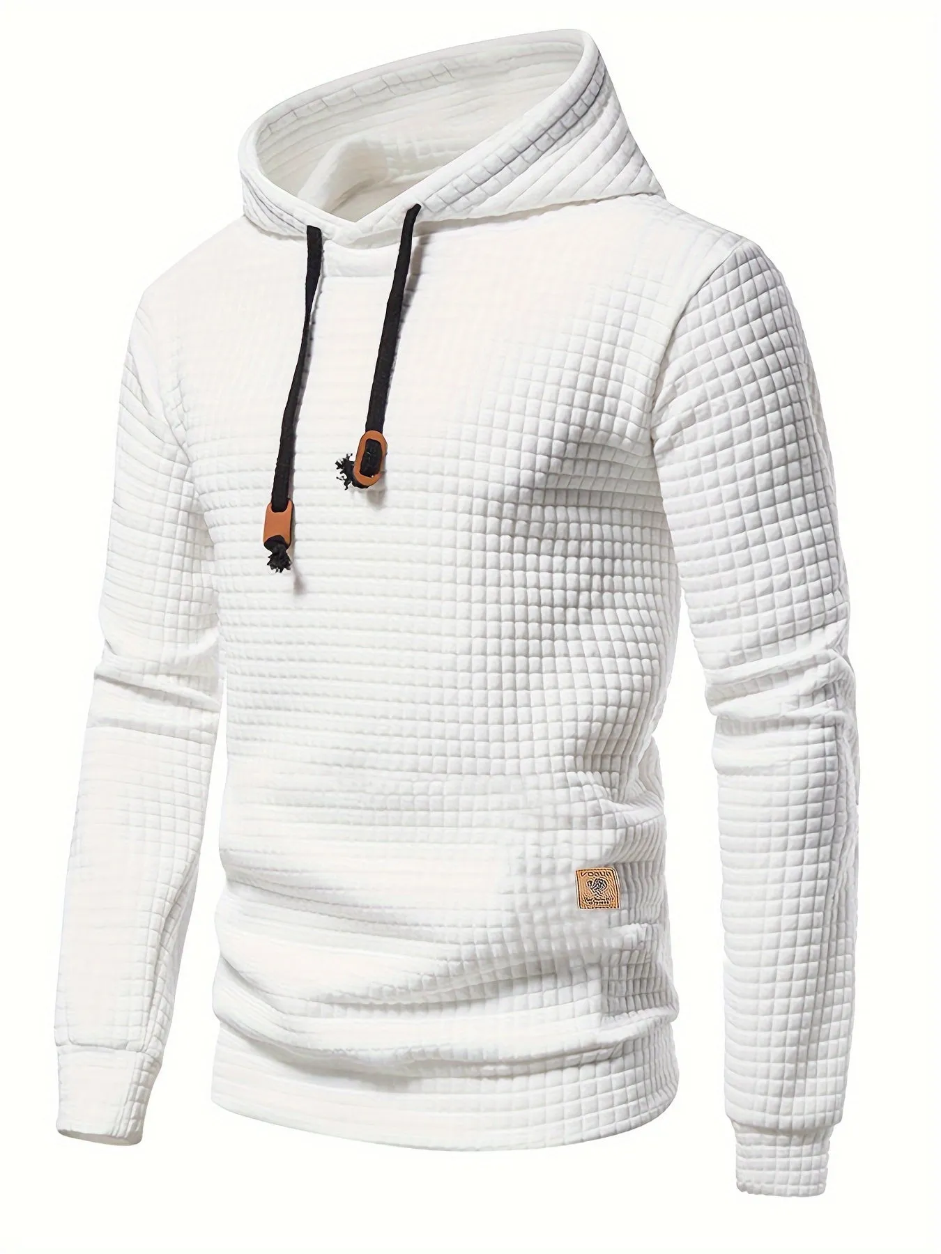 Waffle Pattern Hoodie Stylish Streetwear for Mens Casual Fashion